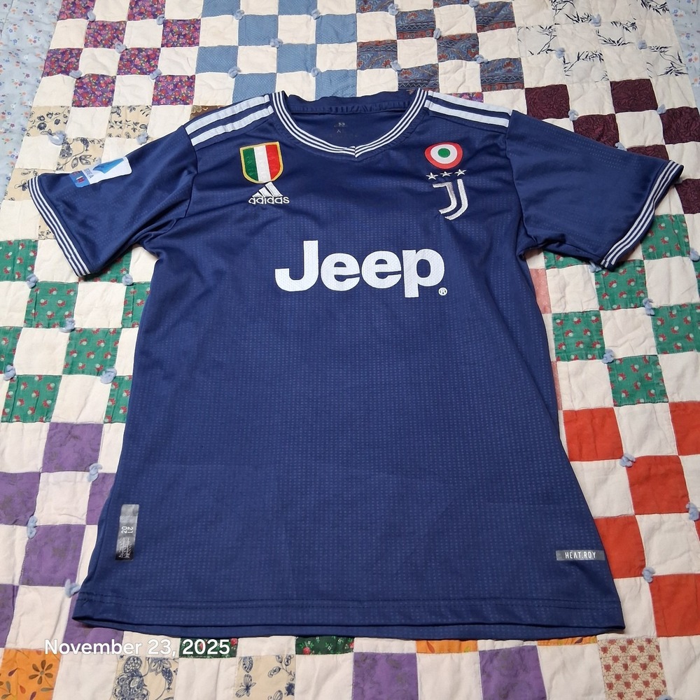 Adidas Juventus FC Soccer Jersey Teen XL Mens Medium Blue JEEP‎ Italy Serie A